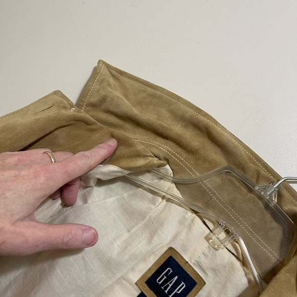 GAP Vintage Women's Camel Suede Trench Coat Size M - Picture 13 of 14